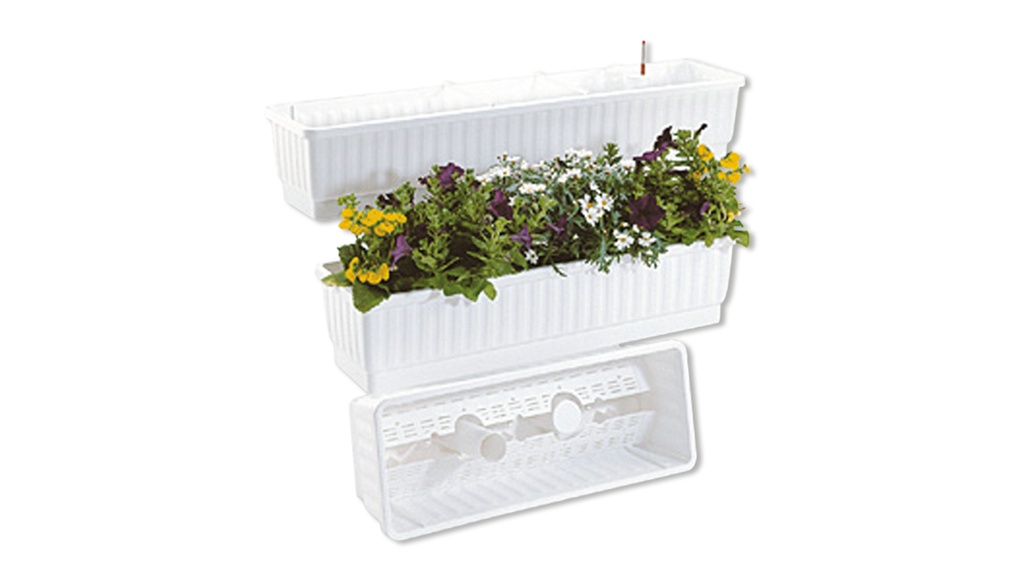 Blumenkasten VENEZIA weiss 60 cm, inkl. Wasserstandsanzeiger