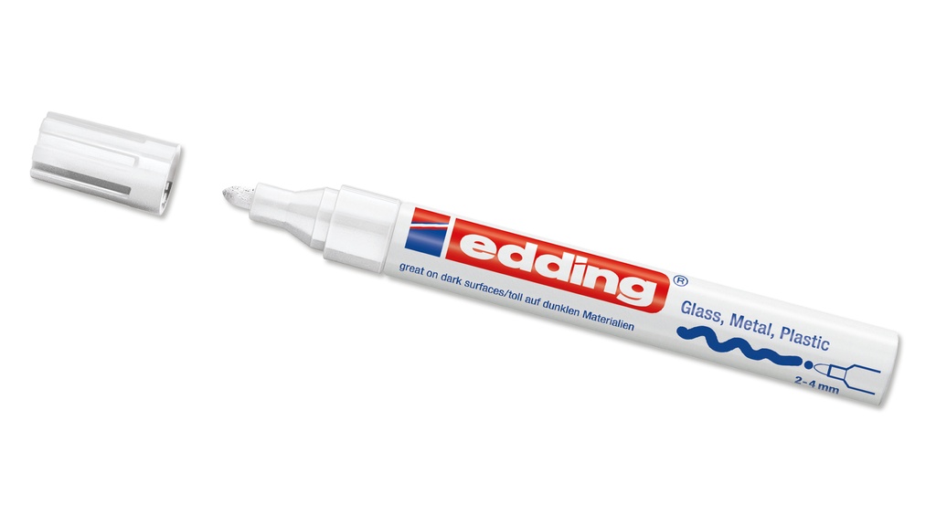 Lackmarker «EDDING 750», weiss, Strichstärke ca. 2-4 mm