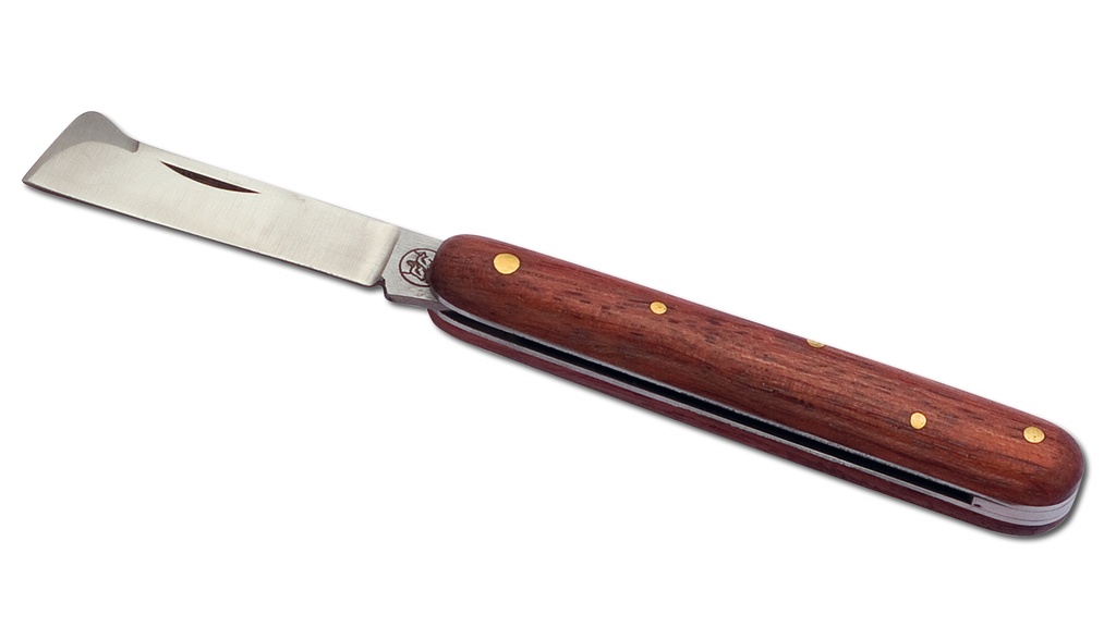 Couteau greffoir, manche en bois, longueur 10.5 cm