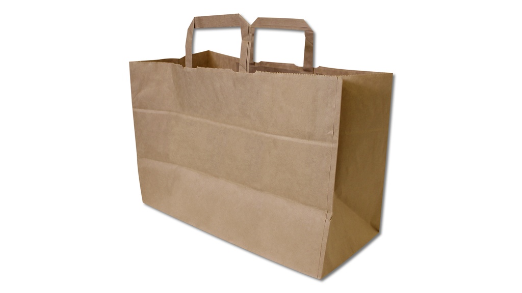 Sac en papier kraft brun/écru, 35/17 x 24.5 cm, 50 pièces