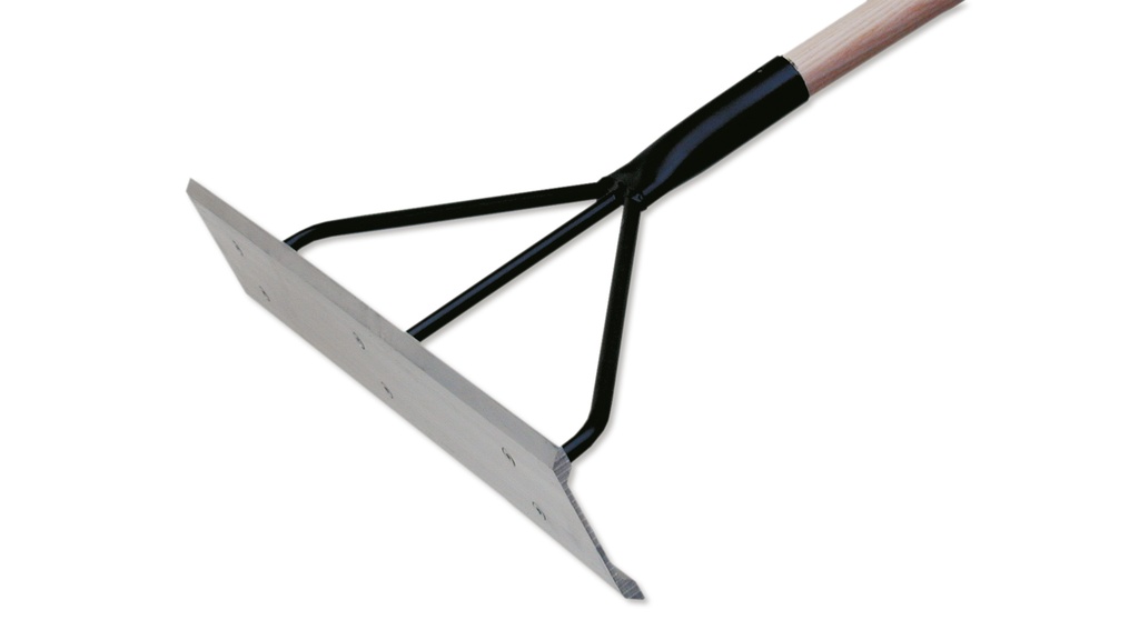 Teerkrücke kantenverstärkt, 80 cm breit, mit Stiel 170 cm