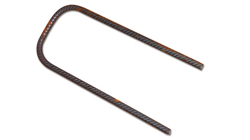Agraffe U-förmig gerippt blank 30 x 13 x 30 cm