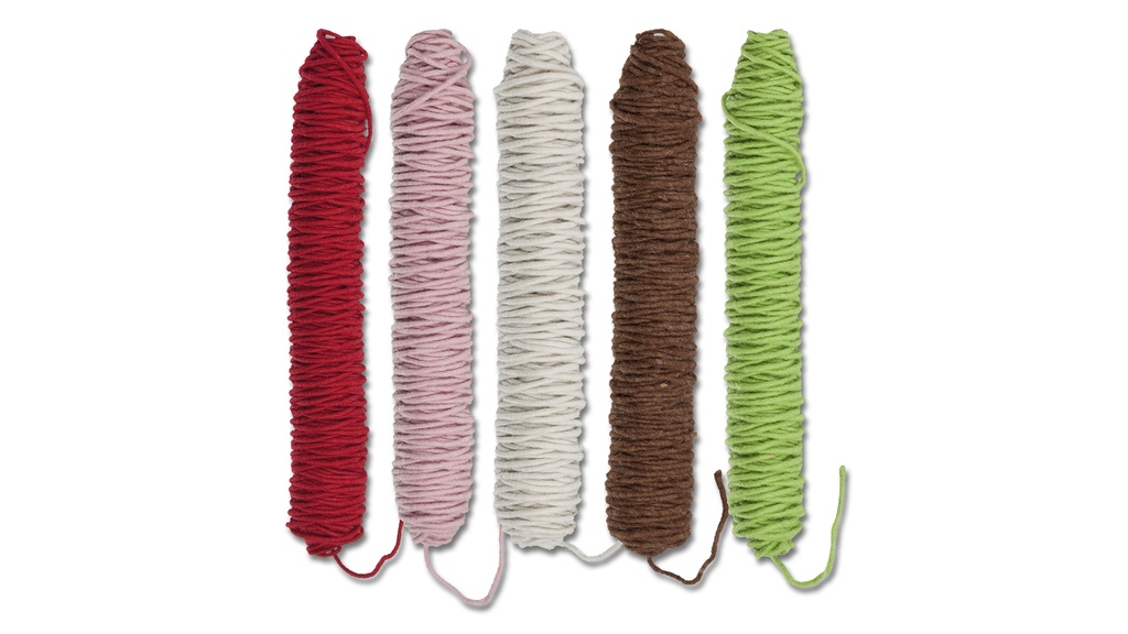 Cordon en laine rouge, Ø env. 5 mm, bobine de 55 m