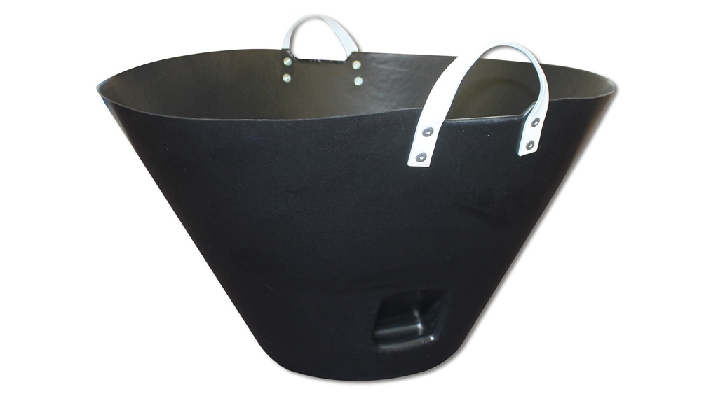 Parkkorb, aus Polyethylen grau, mit 2 Ledergriffen, 60 lt