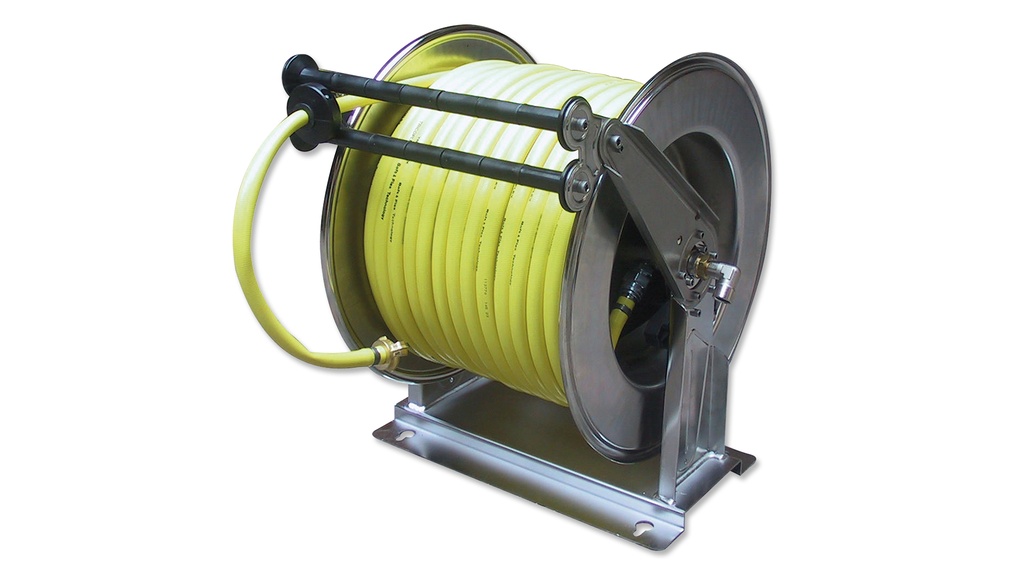 Automatischer Schlauchaufroller, fertig montiert mit 40 m ¾" PVC-Gewebeschlauch