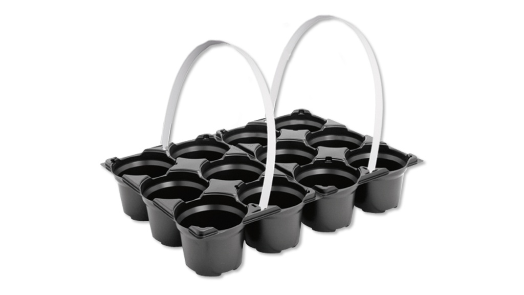 Tragepackung 12 (2x6) Mulden, Topfmass 10.5 cm, ohne Tragegriff