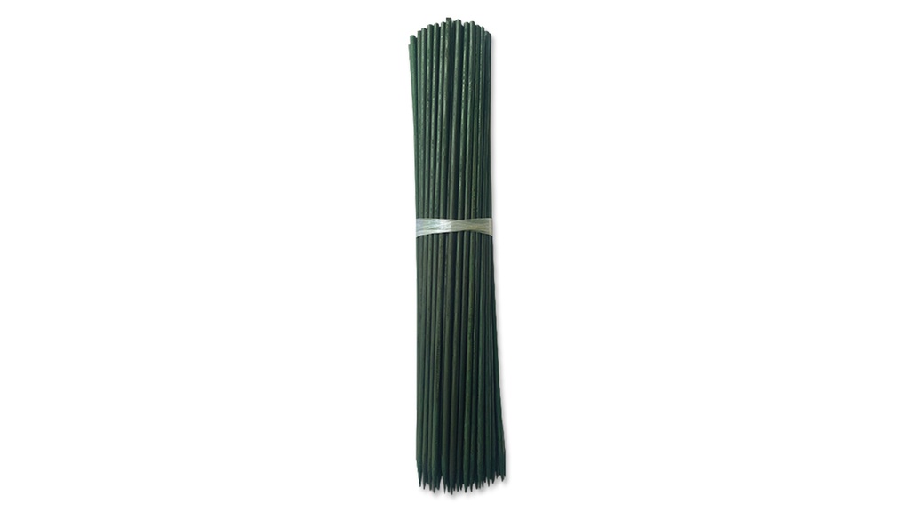 Bambou refendu couleur vert, 35 cm, ø 4 mm, botte de 100 pièces