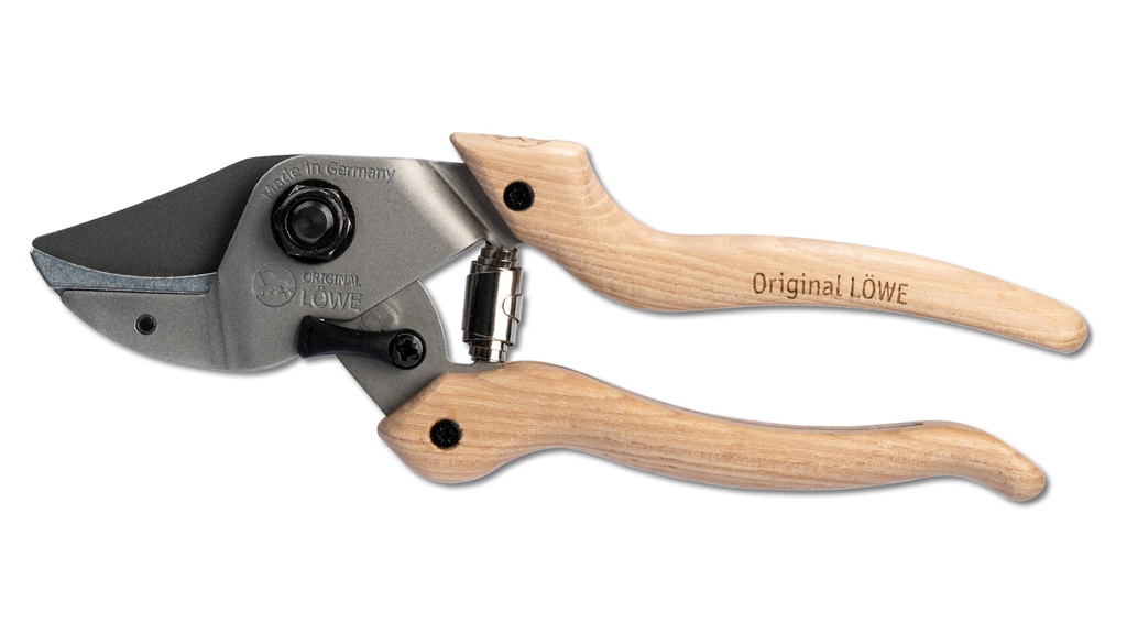 Sécateur LÖWE N7.104, manche en bois de hickory, longueur 20 cm