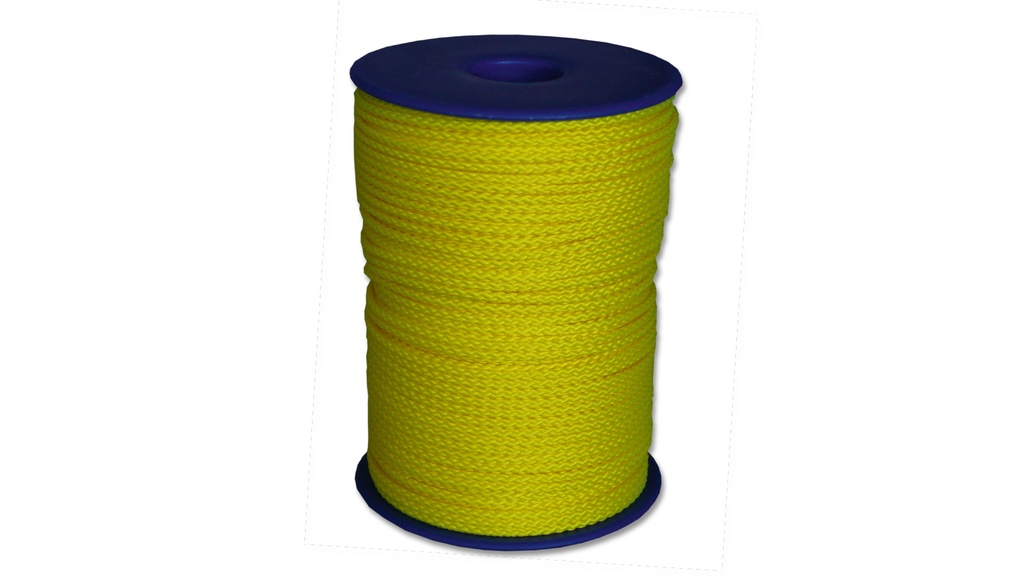 Cordeau traçeur polyester, jaune fluorescent, ø 2.5 mm, 50 m