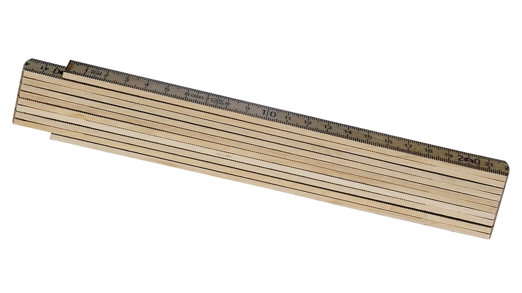 Mètre pliant en bois de hêtre, 10 branches, longueur 2 m