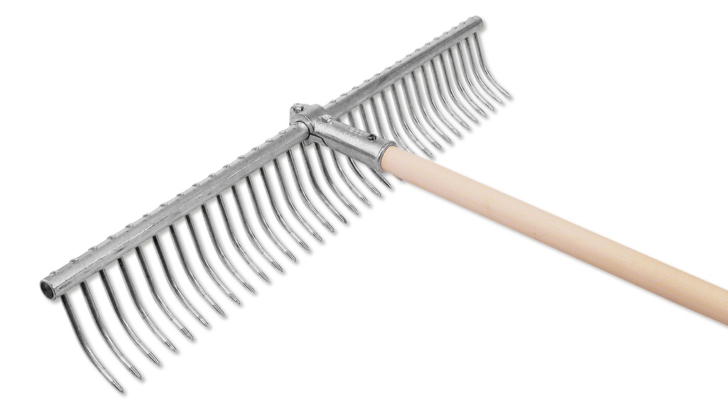 Râteau à gazon avec manche, largeur 71 cm