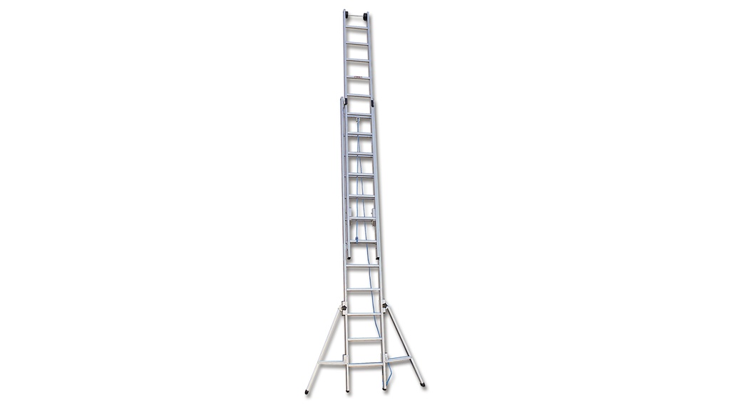 Échelle coulisse à corde en aluminium, échelons 2 x 16, 8.63 m