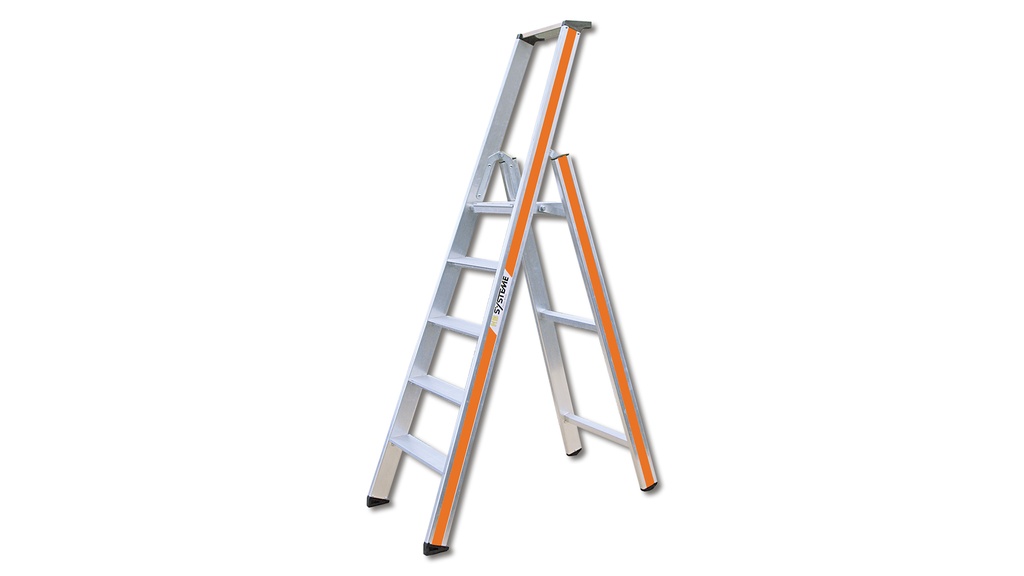 Stufenstehleiter aus Aluminium, 4 Stufen, 1.67 m