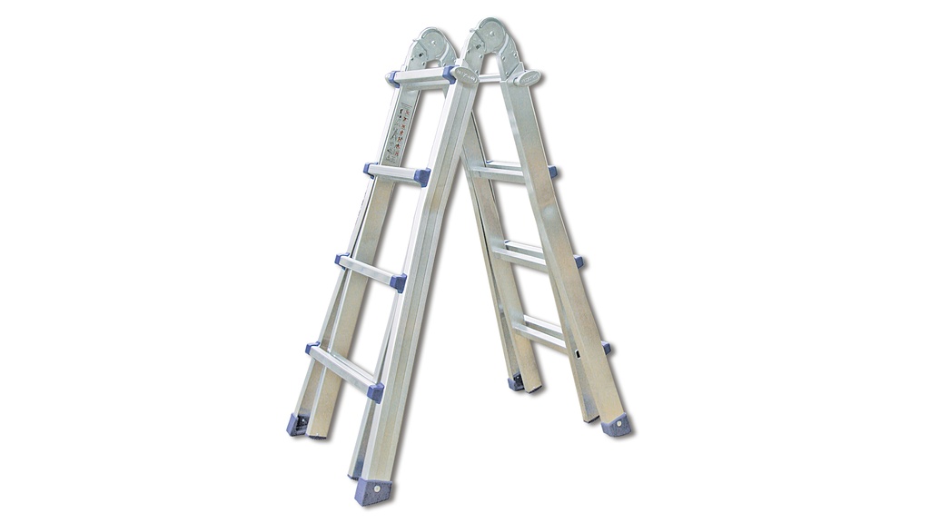 Teleskopleiter aus Aluminium, 4 x 4 Sprossen, 4.20 m