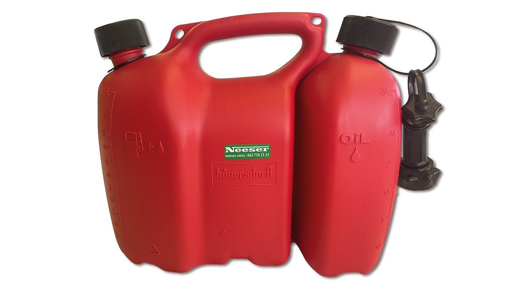 Bidon double PRO rouge, 3+6 litres, 36 x 30 x 17 cm