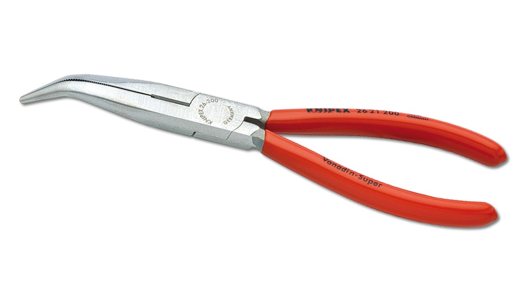 Pince demi-ronde KNIPEX becs pointus coudée à 40°, 20 cm