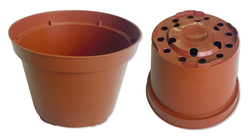 Kunststoff-Töpfe tonfarbig 9 cm Ø, Karton à 2380 Stück