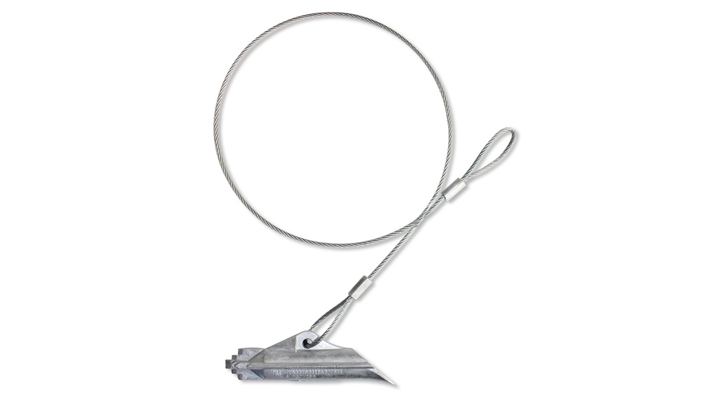 Ancre DUCKBILL modèle 68-DBI, avec câble en acier, seul