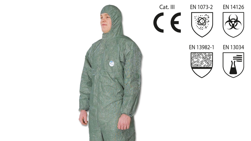 Schutzoverall Typ 5 und 6 TYVEK grün, Grösse L