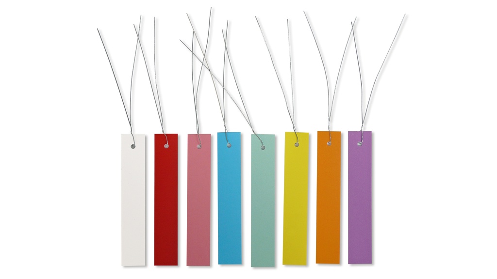 Étiquettes à suspendre rouge 120 x 30 mm, sachet de 100 pièces