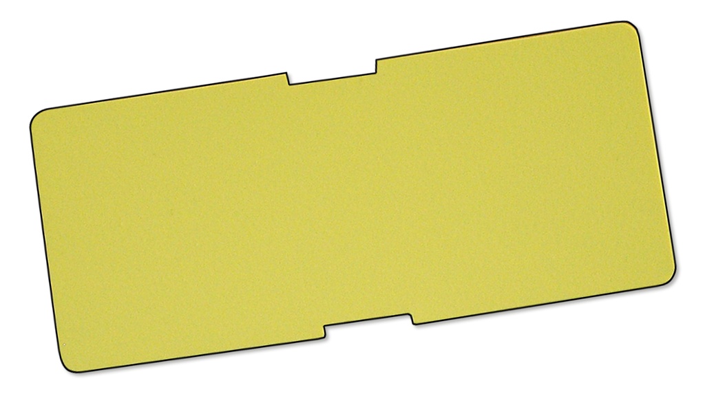 Feuilles d’étiquette jaunes 13.5 x 7 cm, botte de 100 pièces