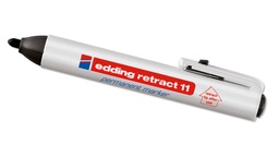 [424.160] Marqueur permanent «EDDING 11», noir, largeur du trait env. 1.5-3 mm, bouton poussoir mécanique