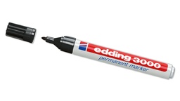 [424.150] Marqueur permanent «EDDING 3000», noir, largeur du trait env. 1.5-3 mm