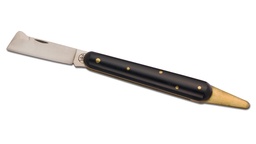 [200.467] Couteau greffoir noir, avec lame fixe en laiton, longueur 10.5 cm