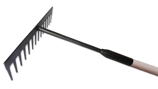Teerrechen 14 Zinken gerade, 38 cm breit, Stiel 170 cm