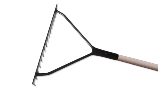 Teerrechen mit V-Verstrebung, 16 Zinken gerade, 44 cm breit, Stiel 170 cm