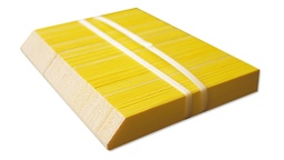 [200.210] Etiquettes fendues en bois jaune, 100 x 10, botte de 100 pièces