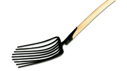 [208.030] Fourche à gravier, 9 dents rondes aplaites, longueur 35 cm