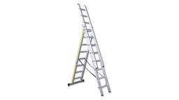 [205.220] Échelle en aluminium HB TREND, 3 x 8 échelons, 5.51 m