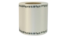 [404.466] Ruban pour couronnes blanc ornement noir, 125 mm x 25 m