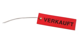 [418.521] Drahthängeetiketten VERKAUFT rot 100 x 30 mm, Beutel à 250 Stück